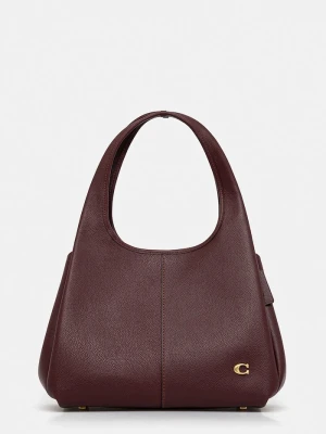 Coach torebka skórzana Lana Shoulder Bag bordowy