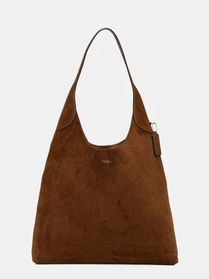 Coach torebka zamszowa Brooklyn kolor brązowy CW636