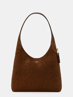 Coach torebka zamszowa Brooklyn kolor brązowy CW637