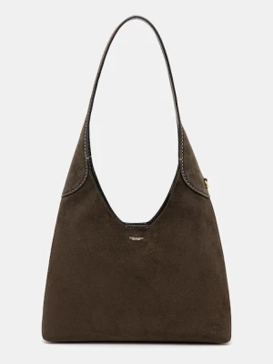 Coach torebka zamszowa Brooklyn kolor zielony CW637