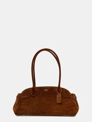Coach torebka zamszowa Empire Carryall Bag 34 brązowy