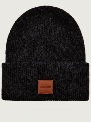 Coach Wełniana czapka | z dodatkiem skóry