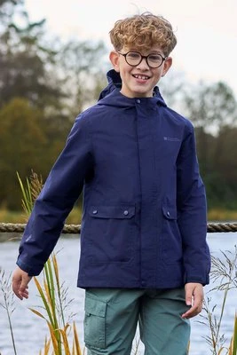 Coast — dziecięca kurtka wodoodporna z podszewką z dżerseju - Navy Mountain Warehouse