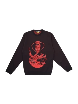 Cobra Czarny Sweter z Okrągłym Dekoltem Iuter