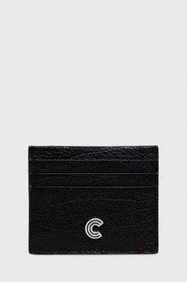 Coccinelle etui na karty skórzane kolor czarny