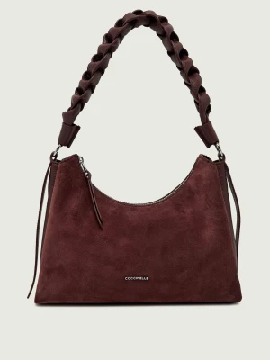 Coccinelle Hobo Coccinelle Boheme | zamsz | z dodatkiem skóry bordowy