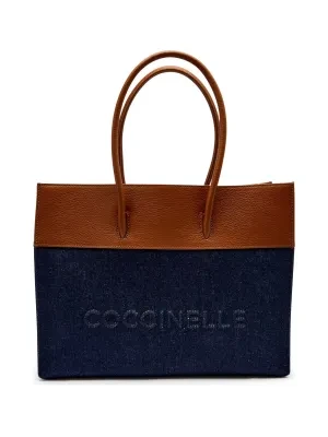 Coccinelle Jeansowa shopperka MYRTHA | z dodatkiem skóry
