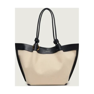 Coccinelle Lniana shopperka COCCINELLE FINN | z dodatkiem skóry