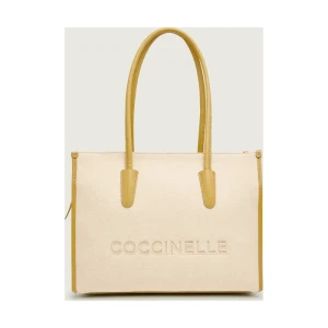 Coccinelle Lniana shopperka COCCINELLE MYRTHA | z dodatkiem skóry