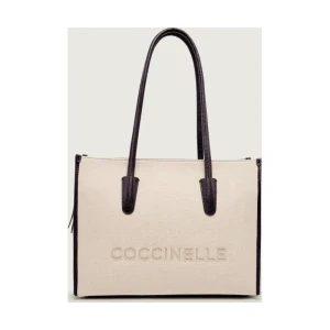 Coccinelle Lniana shopperka MYRTHA | z dodatkiem skóry