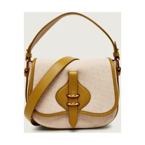 Coccinelle Lniana torebka na ramię COCCINELLE MAVERY | z dodatkiem skóry