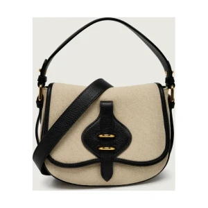 Coccinelle Lniana torebka na ramię COCCINELLE MAVERY | z dodatkiem skóry