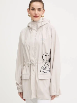 Coccinelle parka przeciwdeszczowa PEANUTS kolor beżowy przejściowa E7.T1E.72.01.01