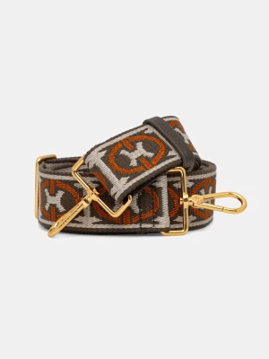 Coccinelle pasek do torebki damski NASTRO MONOGRAM TRICOLOR zielony