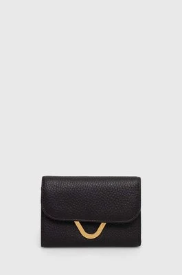 Coccinelle portfel skórzany damski kolor czarny