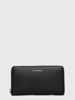 Coccinelle portfel skórzany damski kolor czarny