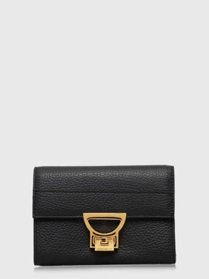 Coccinelle portfel skórzany damskie kolor czarny E2.MD5.11.D6.01