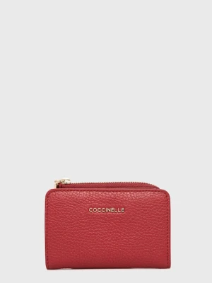 Coccinelle portfel skórzany kolor czerwony
