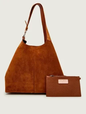 Coccinelle Shopperka + saszetka C-Easy | zamsz