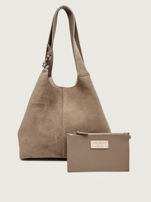 Coccinelle Shopperka + saszetka Coccinelle C-Easy | zamsz beżowy