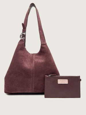 Coccinelle Shopperka + saszetka Coccinelle C-Easy | zamsz bordowy