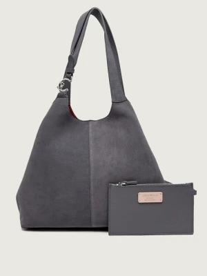 Coccinelle Shopperka + saszetka Coccinelle C-Easy | zamsz szary