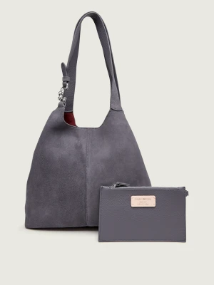 Coccinelle Shopperka + saszetka Coccinelle C-Easy | zamsz szary