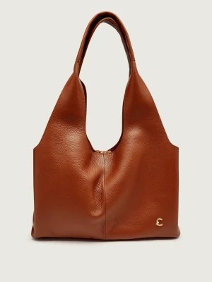 Coccinelle Skórzana shopperka Coccinelle Nell brązowy