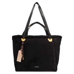 Coccinelle Skórzana shopperka Coccinelle x Inuikii Shearling | z dodatkiem wełny
