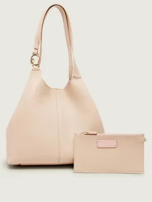 Coccinelle Skórzana shopperka + saszetka C-EASY