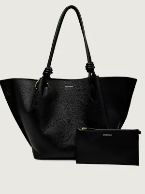 Coccinelle Skórzana shopperka + saszetka FINN