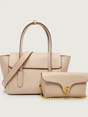 Coccinelle Skórzana torebka na ramię 4w1 DOUBLE BEAT