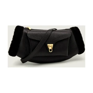 Coccinelle Skórzana torebka na ramię BEAT | shearling