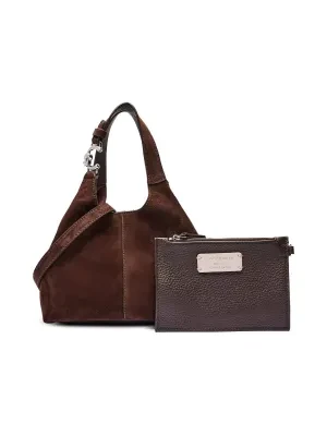 Coccinelle Skórzana torebka na ramię + saszetka