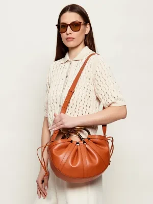Coccinelle Skórzana torebka na ramię + saszetka SHELL