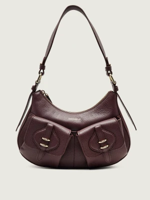 Coccinelle Skórzane hobo Coccinelle Mavery Pocket bordowy