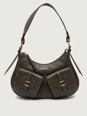 Coccinelle Skórzane hobo Coccinelle Mavery Pocket brązowy