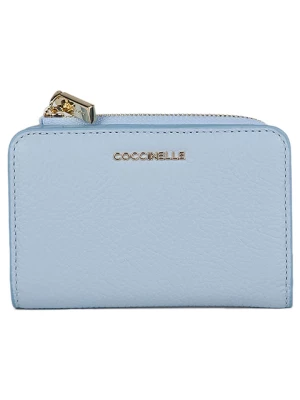 COCCINELLE Skórzany portfel w kolorze błękitnym - 13 x 9 cm rozmiar: onesize