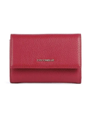 COCCINELLE Skórzany portfel w kolorze bordowym - 14 x 10 x 4 cm rozmiar: onesize