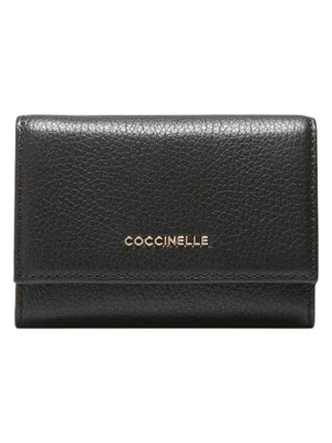 COCCINELLE Skórzany portfel w kolorze czarnym - 12 x 9 x 3 cm rozmiar: onesize