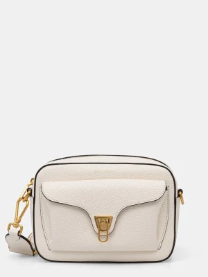 Coccinelle torebka crossbody damska skórzana BEAT SOFT RIBB beżowy