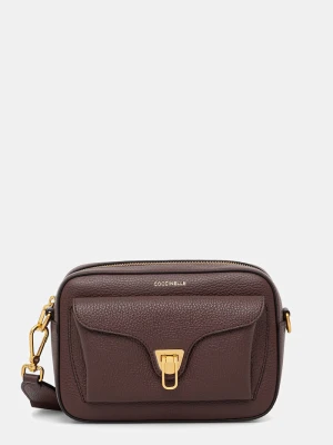 Coccinelle torebka crossbody damska skórzana bordowy