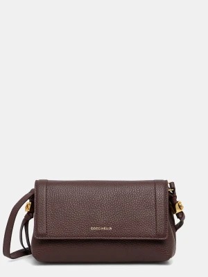Coccinelle torebka crossbody damska skórzana bordowy