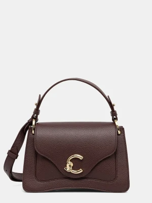 Coccinelle torebka crossbody damska skórzana bordowy