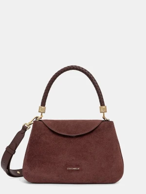 Coccinelle torebka crossbody damska zamszowa bordowy