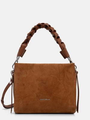 Coccinelle torebka crossbody damska zamszowa brązowy