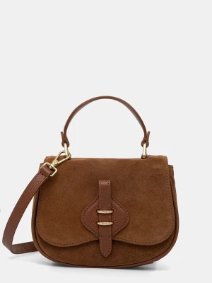 Coccinelle torebka crossbody damska zamszowa brązowy