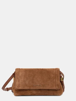 Coccinelle torebka crossbody damska zamszowa brązowy