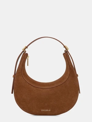 Coccinelle torebka crossbody damska zamszowa brązowy