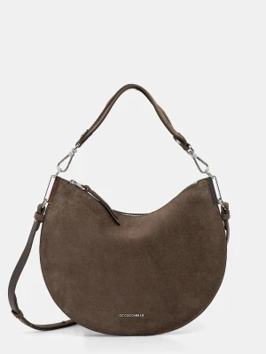 Coccinelle torebka crossbody damska zamszowa COCCINELLESUNUP SUEDE zielony